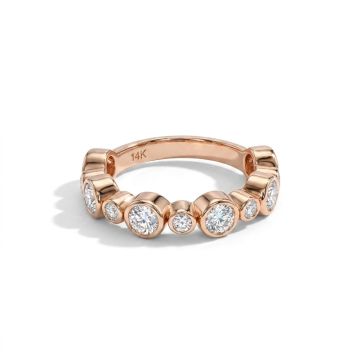 14K Yellow Gold 1.31ctw Diamond Bezel set Alternating Band