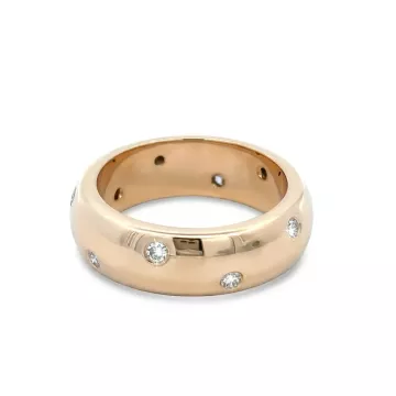 14K Yellow Gold 1/5ctw Bezel diamond Band