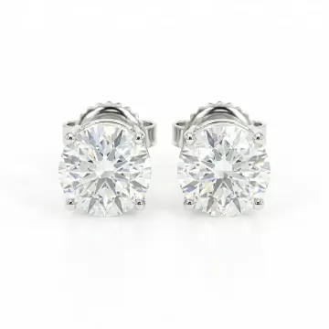 18K White Gold 1.42ctw Diamond Stud Earrings GIA 1479928818 Round 1.72 GSI1 EXEXEX None GIA 2387960048 Round 1.70 HSI1 EXEXEX None