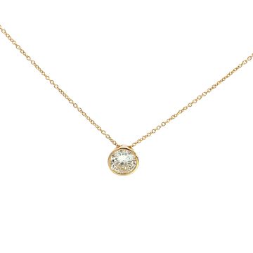 14K Yellow Gold .52ct Diamond Solitaire Pendant GIA 2235597942 Round .52 QVVS2 VGVGVG None