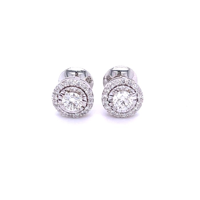 14K White Gold 3/4ctw Diamond Framed Studs 14K White Gold 3/4ctw Diamond Framed Studs