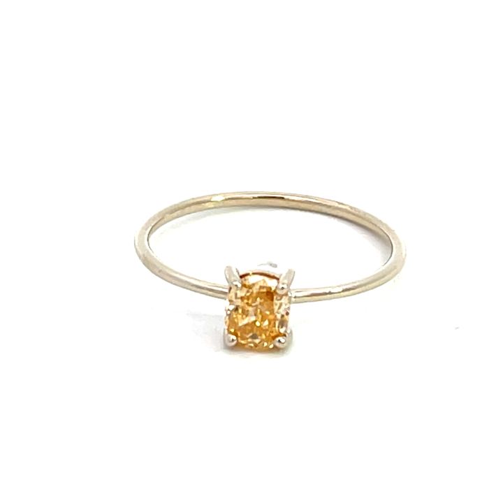 18K Yellow Gold Solitaire with GIA 6194935864 Cushion 0.45 Fancy Intense Orange Yellow 18K Yellow Gold Solitaire with GIA 6194935864 Cushion 0.45 Fancy Intense Orange Yellow