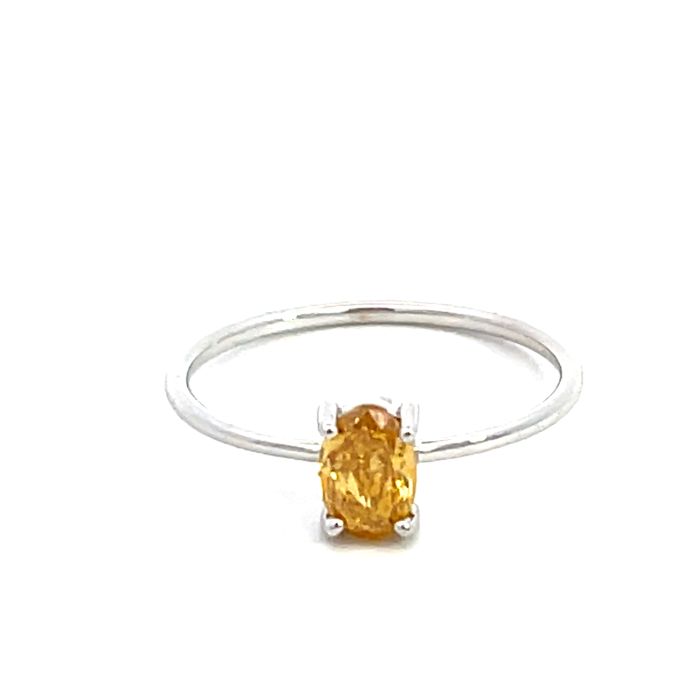 18K White Gold Solitaire with GIA 2191935844 Oval 0.51 Fancy Intense Orange-Yellow 18K White Gold Solitaire with GIA 2191935844 Oval 0.51 Fancy Intense Orange-Yellow