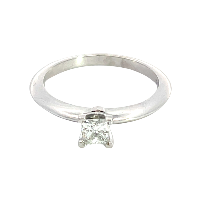 Tiffany & Co. Platinum .30ct Princess Diamond Solitaire Ring Tiffany & Co. Platinum .30ct Princess Diamond Solitaire Ring
