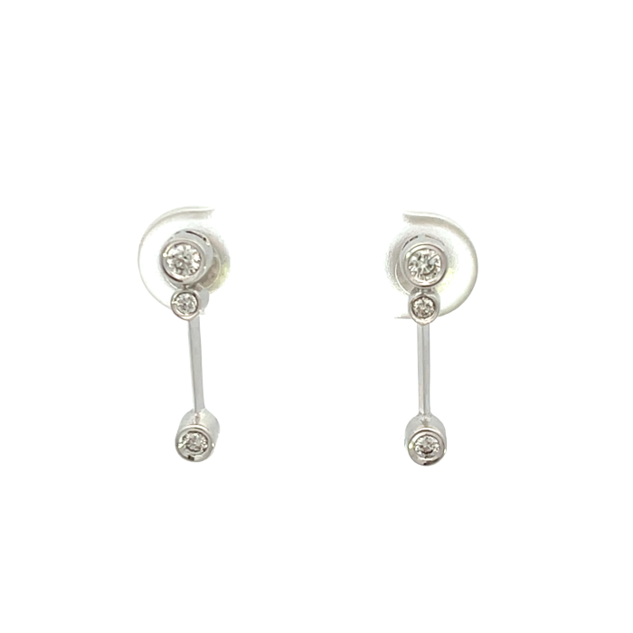 18K White Gold 1/5ctw Diamond Drop Earrings 18K White Gold 1/5ctw Diamond Drop Earrings