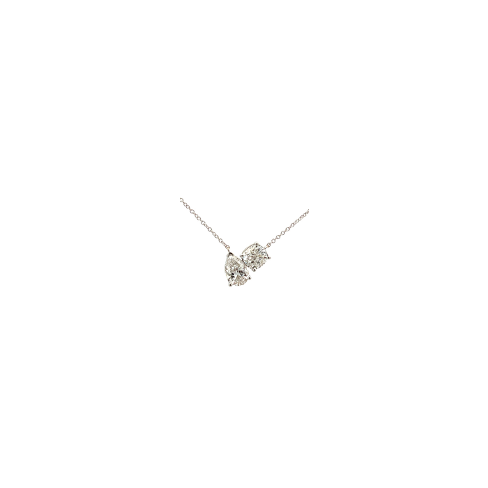 18K White Gold 2.06ctw Diamond Pendant GIA 2476237027 Pear 1.00 EVS1 EXVG None, GIA 6392366210 1.06 Cushion DVS1 EXEX Strong 18K White Gold 2.06ctw Diamond Pendant GIA 2476237027 Pear 1.00 EVS1 EXVG None, GIA 6392366210 1.06 Cushion DVS1 EXEX Strong