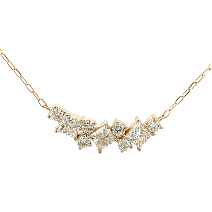 14K Yellow Gold 2.39ctw Princess and Round Diamond Pendant GIA 5232583166 Princess .60 JSI1 EXVG Faint, GIA 2235583139 Princess JSI1 EXVG Faint, GIA 6107693559 Princess 0.58 JSI1 VGGD None 14K Yellow Gold 2.39ctw Princess and Round Diamond Pendant GIA 5232583166 Princess .60 JSI1 EXVG Faint, GIA 2235583139 Princess JSI1 EXVG Faint, GIA 6107693559 Princess 0.58 JSI1 VGGD None