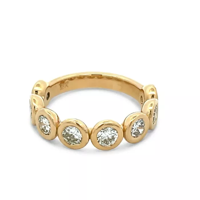 18K Yellow Gold 1.66ctw Diamond Bezel Band 18K Yellow Gold 1.66ctw Diamond Bezel Band