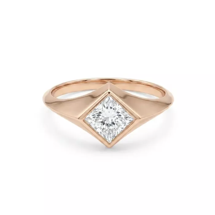 14K Yellow Gold 1.03ct Princess Diamond Knife Edge ring size 6.5 14K Yellow Gold 1.03ct Princess Diamond Knife Edge ring size 6.5