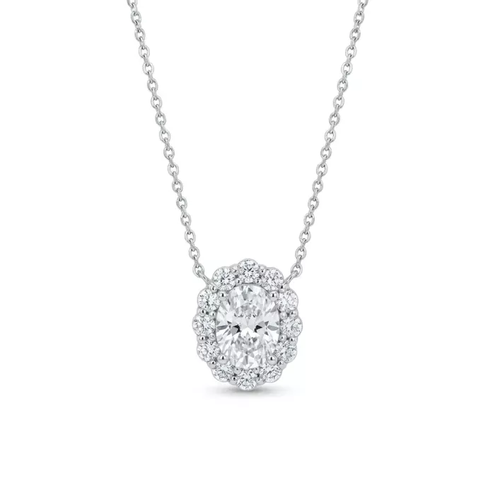 18K White Gold 1.47ctw Diamond Pendant with GIA 13551491 1.02 Oval DVS2 GDGD None center 18K White Gold 1.47ctw Diamond Pendant with GIA 13551491 1.02 Oval DVS2 GDGD None center