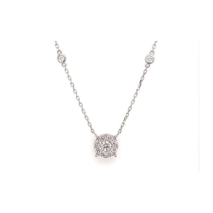 Cluster With Bezel Necklace Cluster With Bezel Necklace