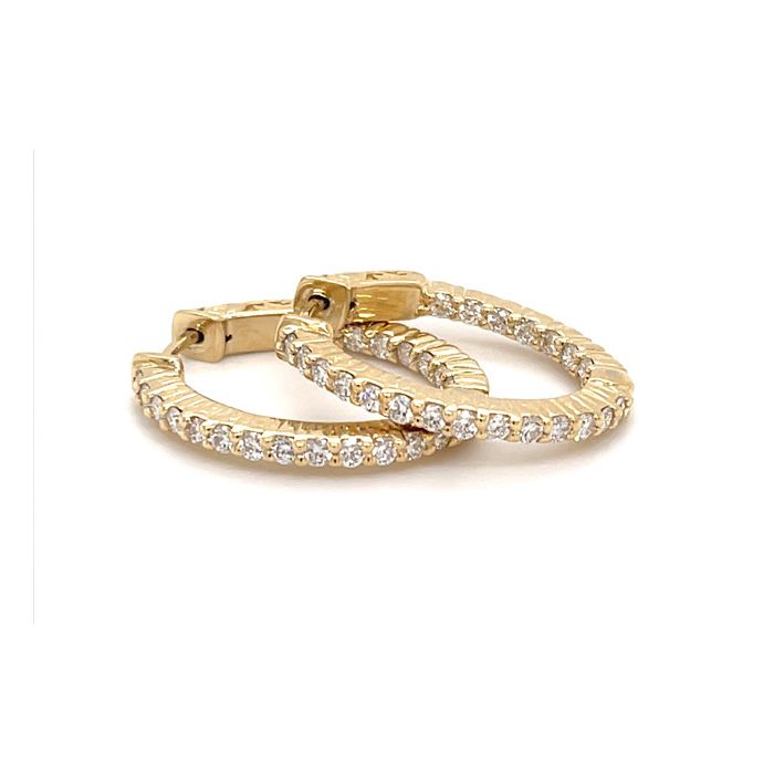 Oval Shared Prong In & Out Hoop Oval Shared Prong In & Out Hoop